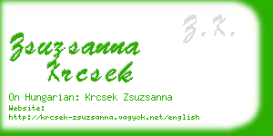 zsuzsanna krcsek business card